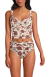Lands' End Sweetheart Wrap Midkini Top In Multi