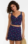 Lands' End Sweetheart Wrap Midkini Top In Blue