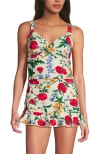 Lands' End Sweetheart Wrap Midkini Top In Multi