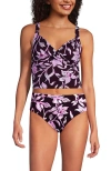 Lands' End Sweetheart Wrap Midkini Top In Multi