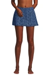 Lands' End Tummy Control Skirt Swim Bottoms In Navy/cloud Blue Ditsy Lilies
