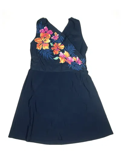 Pre-owned Lands' End Swimsuit Cover Up In Blue