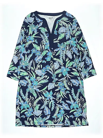 Pre-owned Lands' End Swimsuit Cover Up In Blue