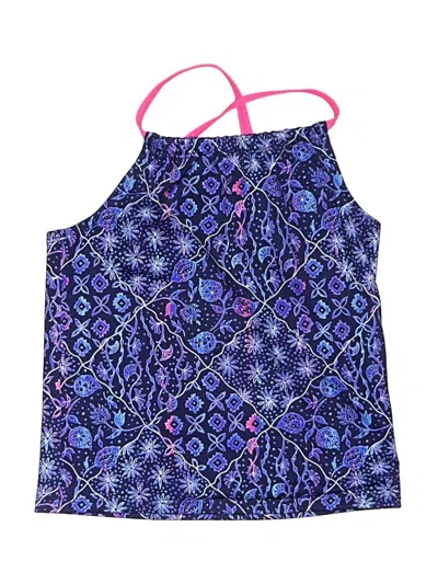 Pre-owned Lands' End Kids'  Swimsuit Cover Up In Blue