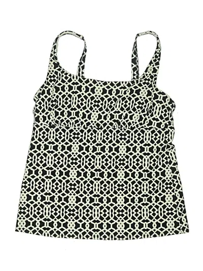 Pre-owned Lands' End Swimsuit Top Black Graphic Pattern Swimwear