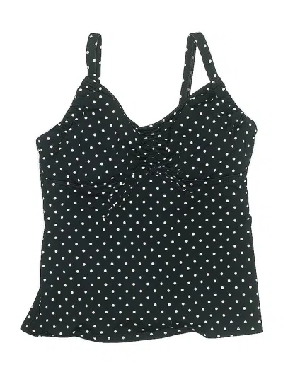 Pre-owned Lands' End Swimsuit Top Black Polka Dots Pattern Swimwear