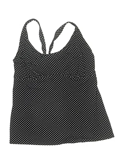 Pre-owned Lands' End Swimsuit Top Black Polka Dots Pattern Swimwear