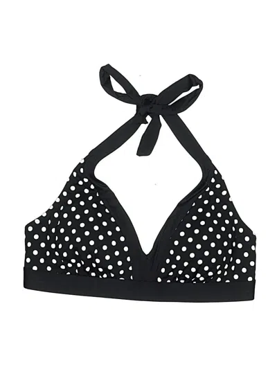 Pre-owned Lands' End Swimsuit Top Black Polka Dots Pattern Swimwear