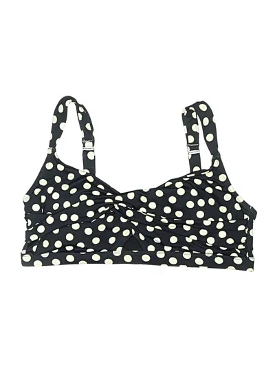 Pre-owned Lands' End Swimsuit Top Black Polka Dots Pattern Swimwear