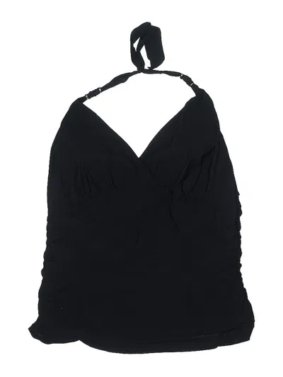 Pre-owned Lands' End Swimsuit Top Black Solid Pattern Swimwear
