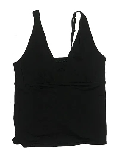 Pre-owned Lands' End Swimsuit Top Black Solid Pattern Swimwear
