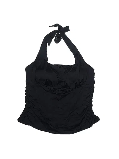 Pre-owned Lands' End Swimsuit Top Black Swimwear