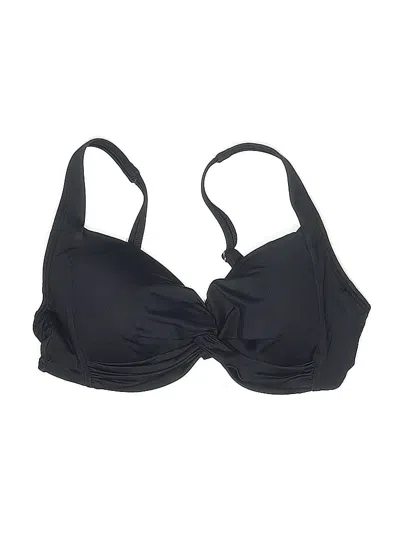 Pre-owned Lands' End Swimsuit Top Black Swimwear