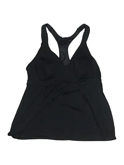 Pre-owned Lands' End Swimsuit Top Black Swimwear