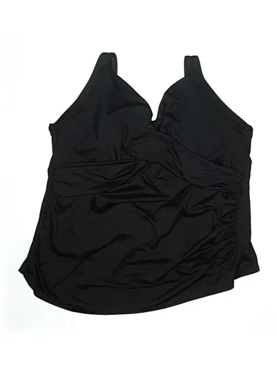 Pre-owned Lands' End Swimsuit Top Black Swimwear