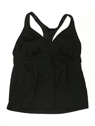 Pre-owned Lands' End Swimsuit Top Black Swimwear
