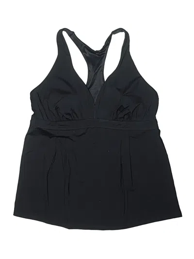 Pre-owned Lands' End Swimsuit Top Black Swimwear