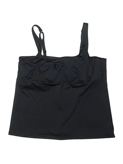 Pre-owned Lands' End Swimsuit Top Black Swimwear