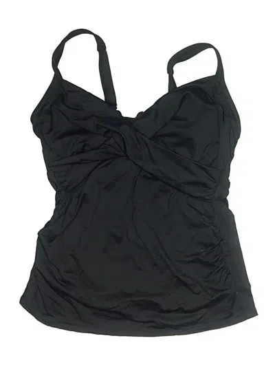 Pre-owned Lands' End Swimsuit Top Black Swimwear