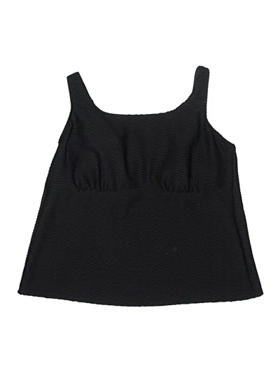 Pre-owned Lands' End Swimsuit Top Black Swimwear