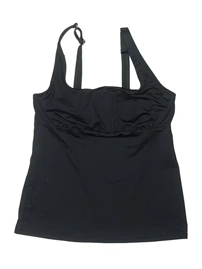 Pre-owned Lands' End Swimsuit Top Black Swimwear