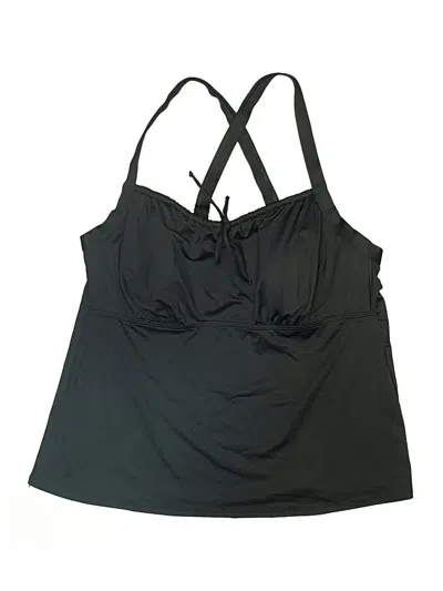Pre-owned Lands' End Swimsuit Top Black Swimwear