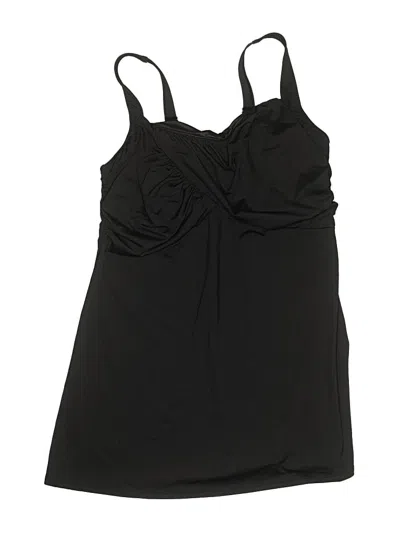 Pre-owned Lands' End Swimsuit Top Black Swimwear
