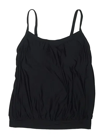 Pre-owned Lands' End Swimsuit Top Black Swimwear