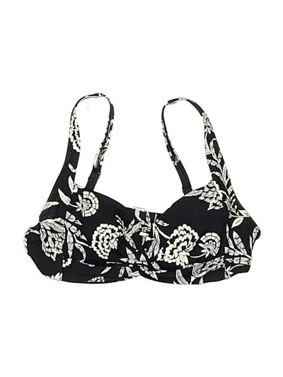 Pre-owned Lands' End Swimsuit Top Black Swimwear