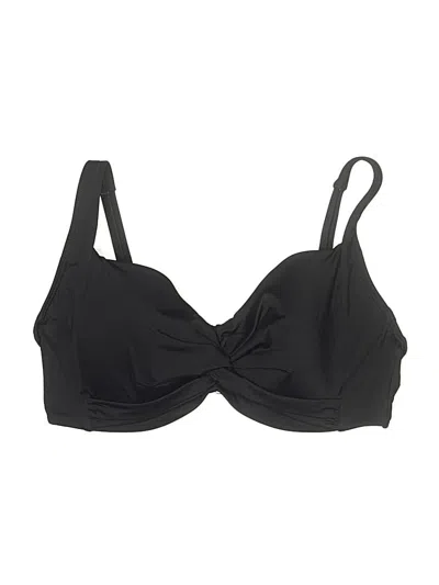 Pre-owned Lands' End Swimsuit Top Black Swimwear