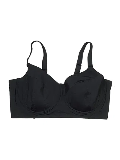 Pre-owned Lands' End Swimsuit Top Black Swimwear
