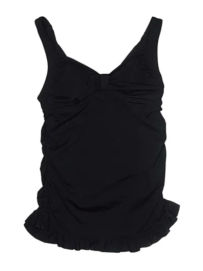 Pre-owned Lands' End Swimsuit Top Black Swimwear