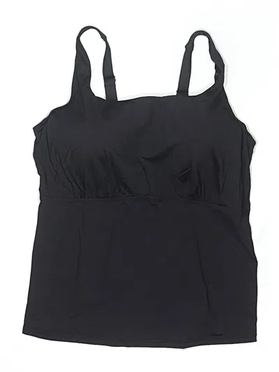 Pre-owned Lands' End Swimsuit Top Black Swimwear