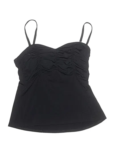Pre-owned Lands' End Swimsuit Top Black Swimwear