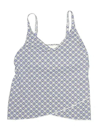 Pre-owned Lands' End Swimsuit Top Blue Argyle Pattern Swimwear