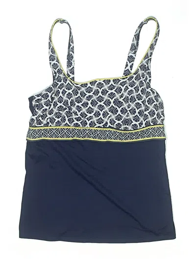 Pre-owned Lands' End Swimsuit Top Blue Paisley Pattern Swimwear