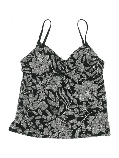 Pre-owned Lands' End Swimsuit Top Blue Paisley Pattern Swimwear