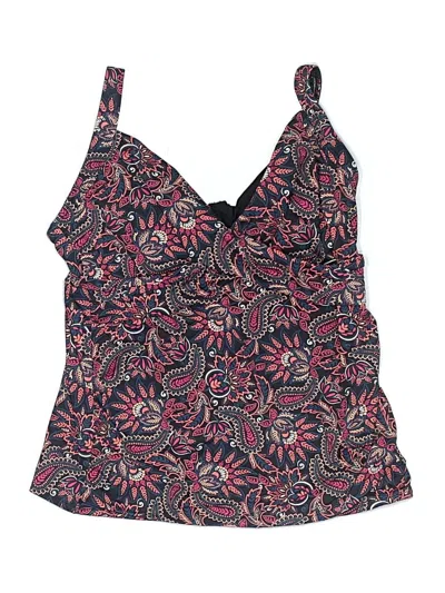 Pre-owned Lands' End Swimsuit Top Blue Paisley Pattern Swimwear