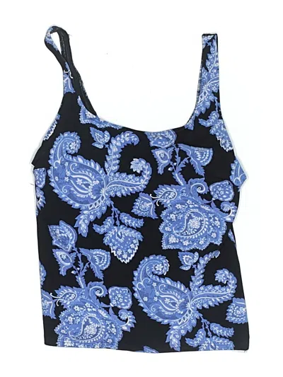 Pre-owned Lands' End Swimsuit Top Blue Paisley Pattern Swimwear