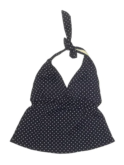 Pre-owned Lands' End Swimsuit Top Blue Polka Dots Pattern Swimwear