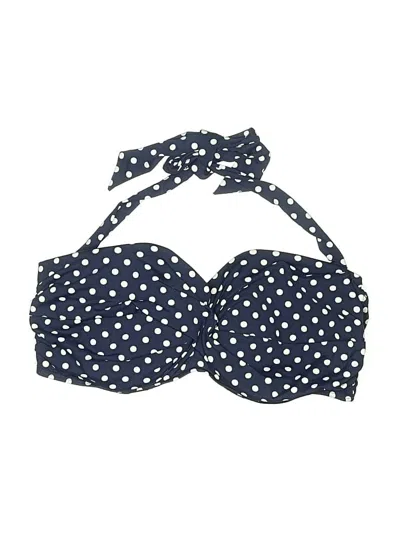 Pre-owned Lands' End Swimsuit Top Blue Polka Dots Pattern Swimwear