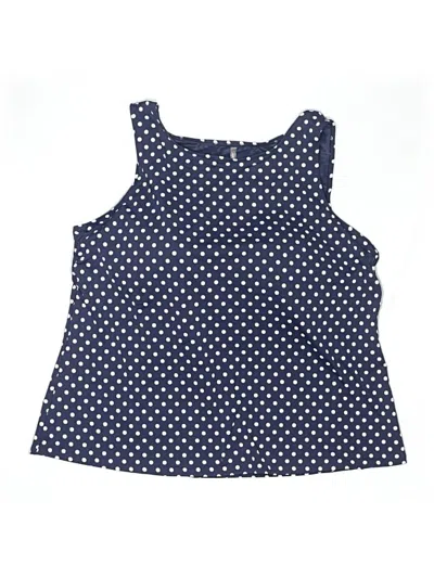 Pre-owned Lands' End Swimsuit Top Blue Polka Dots Pattern Swimwear