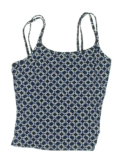 Pre-owned Lands' End Swimsuit Top Blue Print Pattern Swimwear