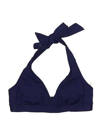 Pre-owned Lands' End Swimsuit Top Blue Solid Pattern Swimwear