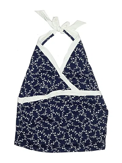 Pre-owned Lands' End Swimsuit Top Blue Stars Pattern Swimwear