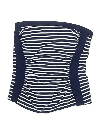 Pre-owned Lands' End Swimsuit Top Blue Stripes Pattern Swimwear