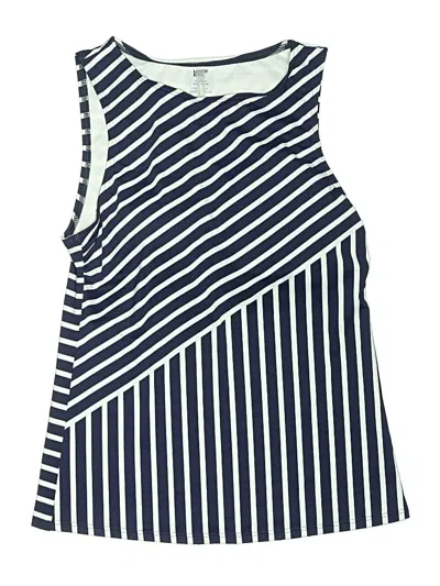 Pre-owned Lands' End Swimsuit Top Blue Stripes Pattern Swimwear