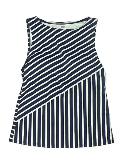 Pre-owned Lands' End Swimsuit Top Blue Stripes Pattern Swimwear