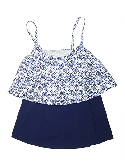 Pre-owned Lands' End Swimsuit Top Blue Swimwear