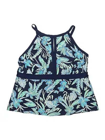 Pre-owned Lands' End Swimsuit Top Blue Swimwear